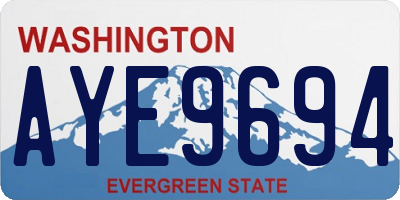 WA license plate AYE9694