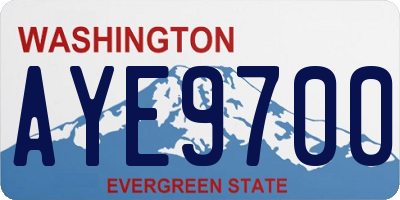 WA license plate AYE9700