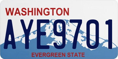 WA license plate AYE9701