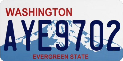 WA license plate AYE9702