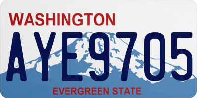 WA license plate AYE9705