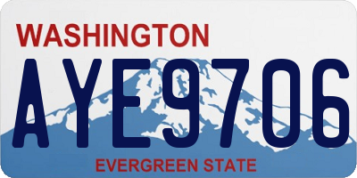 WA license plate AYE9706