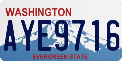 WA license plate AYE9716