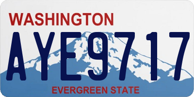WA license plate AYE9717