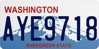WA license plate AYE9718