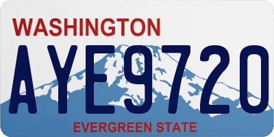 WA license plate AYE9720