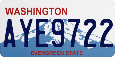 WA license plate AYE9722