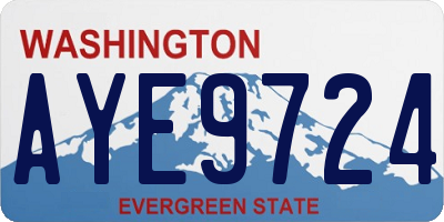 WA license plate AYE9724