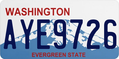 WA license plate AYE9726