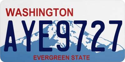 WA license plate AYE9727