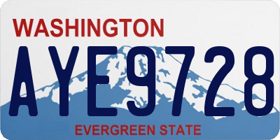 WA license plate AYE9728