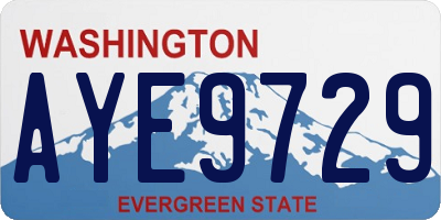 WA license plate AYE9729