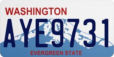 WA license plate AYE9731