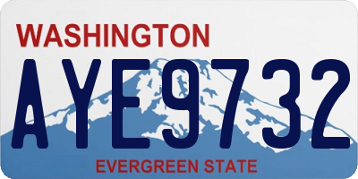 WA license plate AYE9732
