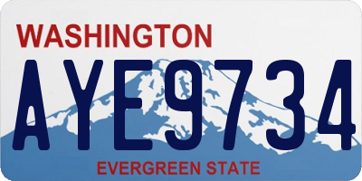 WA license plate AYE9734