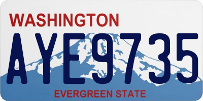 WA license plate AYE9735