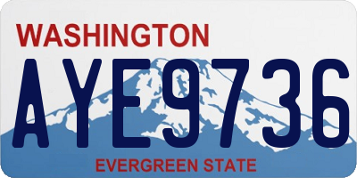 WA license plate AYE9736