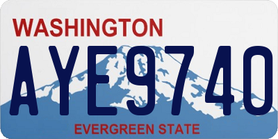 WA license plate AYE9740