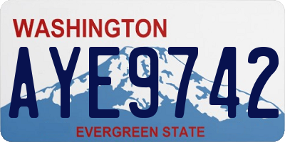 WA license plate AYE9742