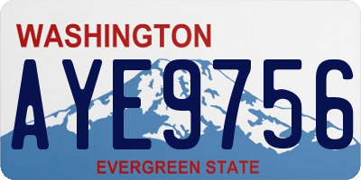 WA license plate AYE9756