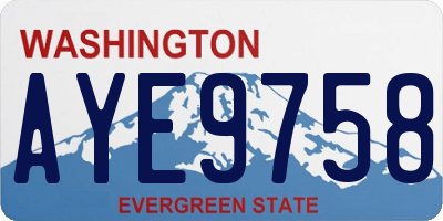 WA license plate AYE9758