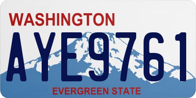 WA license plate AYE9761