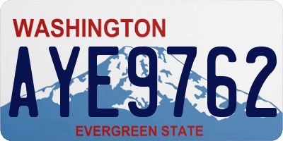 WA license plate AYE9762