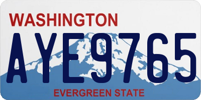 WA license plate AYE9765