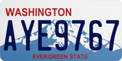 WA license plate AYE9767