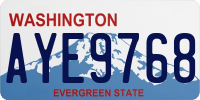 WA license plate AYE9768
