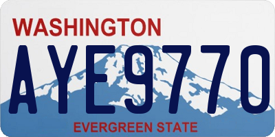 WA license plate AYE9770