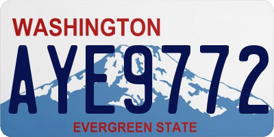 WA license plate AYE9772