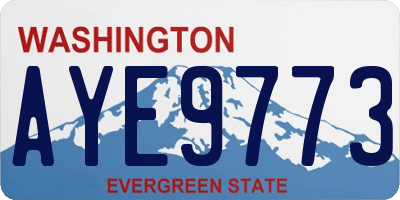 WA license plate AYE9773