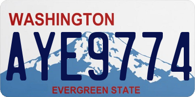 WA license plate AYE9774
