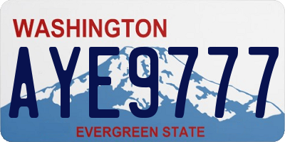 WA license plate AYE9777