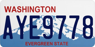 WA license plate AYE9778