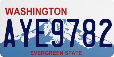 WA license plate AYE9782