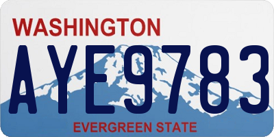 WA license plate AYE9783