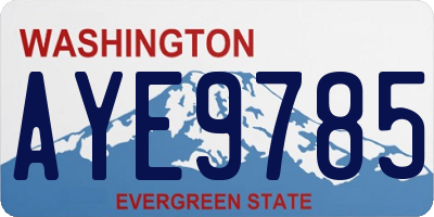 WA license plate AYE9785