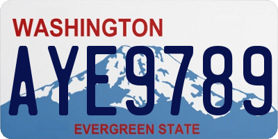 WA license plate AYE9789
