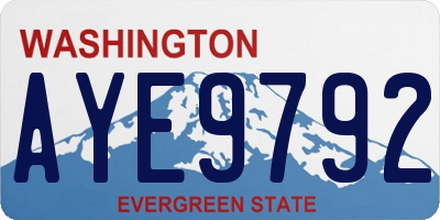 WA license plate AYE9792