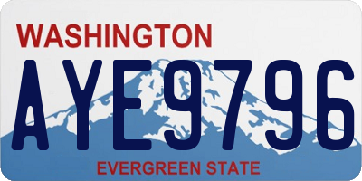 WA license plate AYE9796