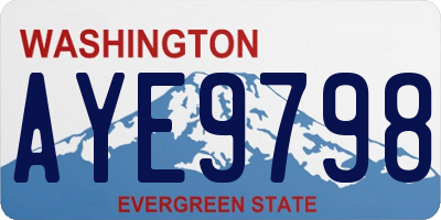 WA license plate AYE9798