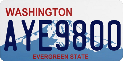 WA license plate AYE9800