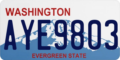 WA license plate AYE9803