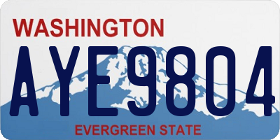 WA license plate AYE9804
