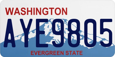 WA license plate AYE9805