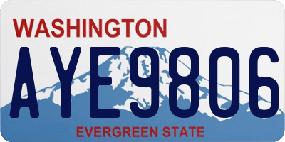 WA license plate AYE9806