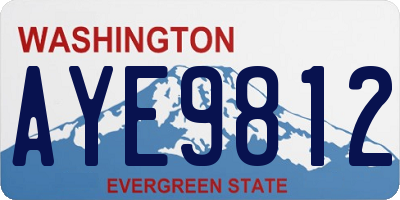 WA license plate AYE9812