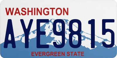 WA license plate AYE9815
